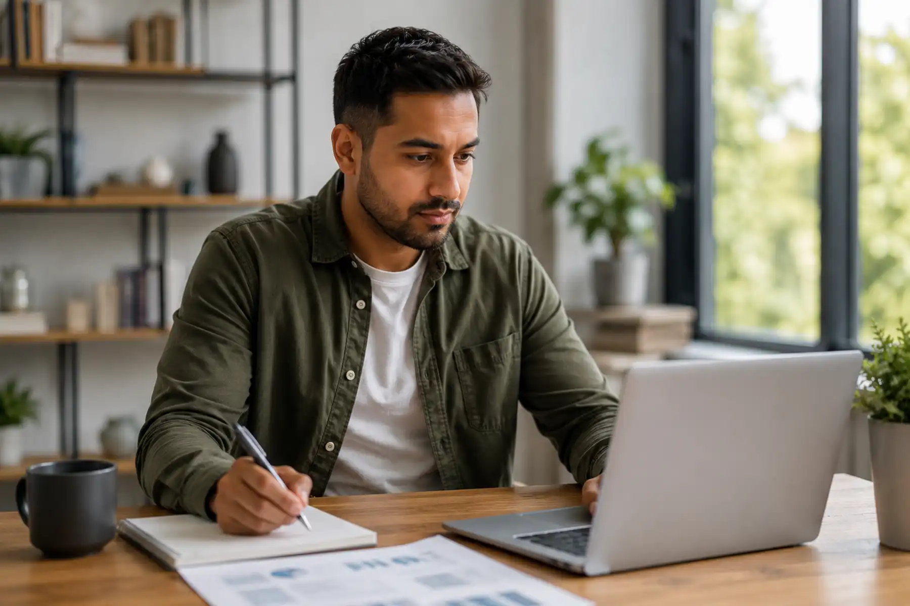 Self-employed professional reviewing income protection advice.