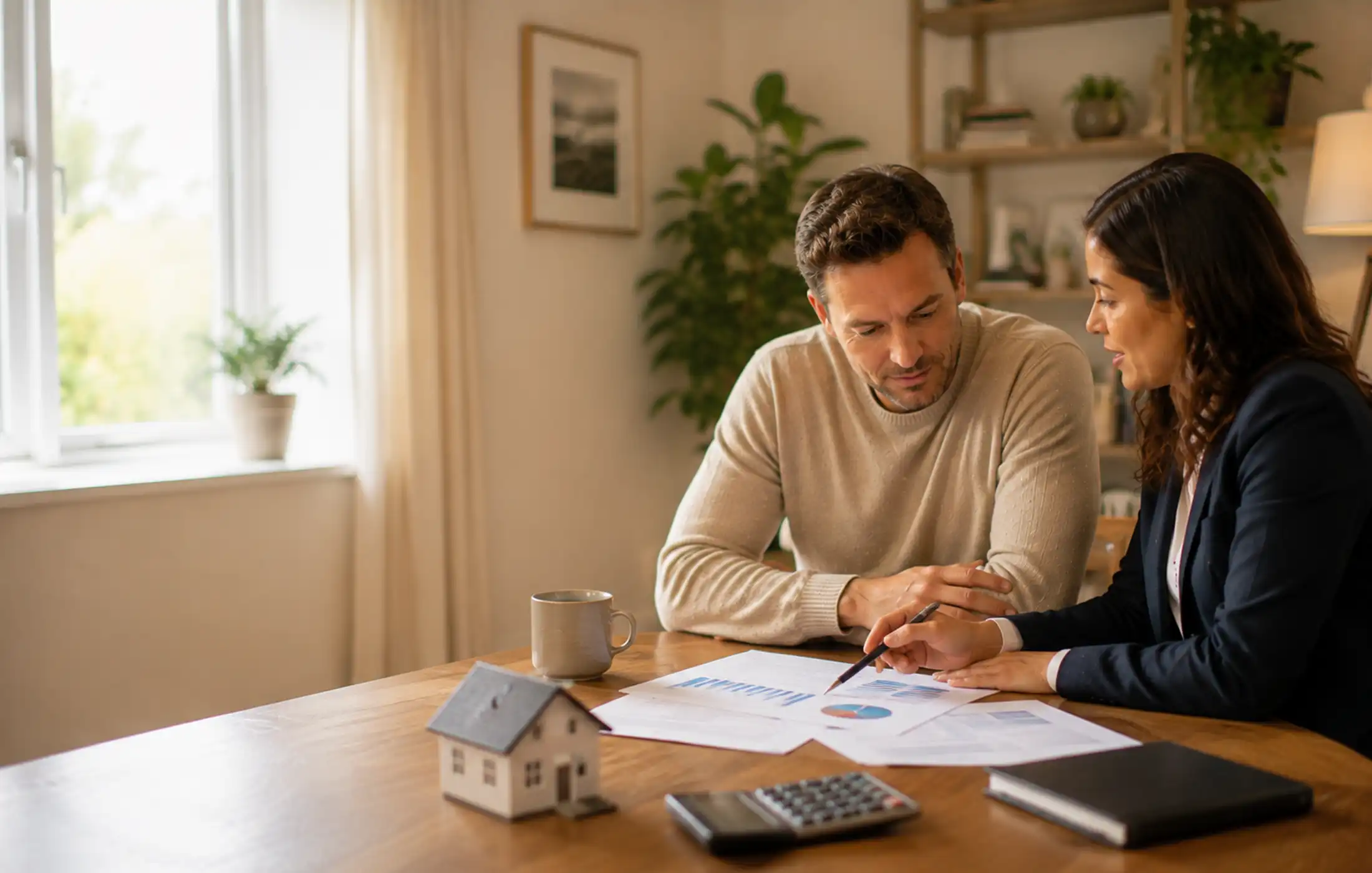 Let to buy deposit, equity and capital-raising considerations Homeowner and adviser reviewing available equity, deposit needs and capital raising for a let-to-buy plan.