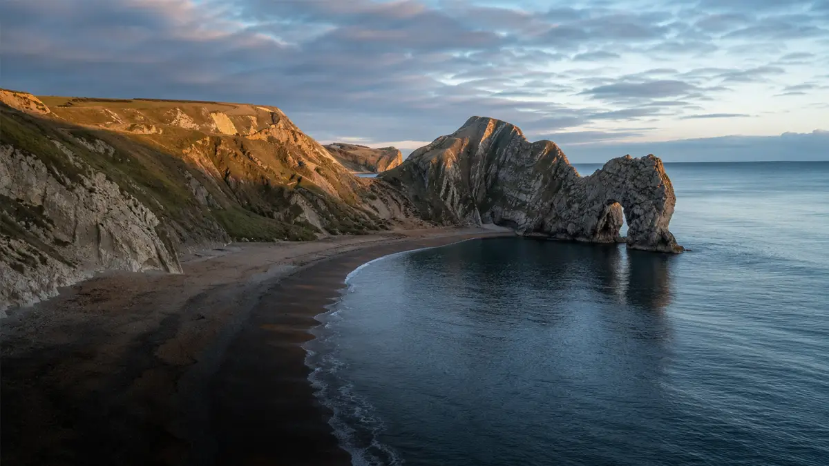 Durdle Door and the Dorset coastline.